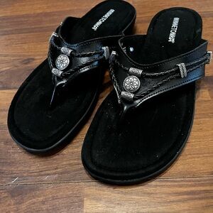 Minnetonka Black Leather Footwear